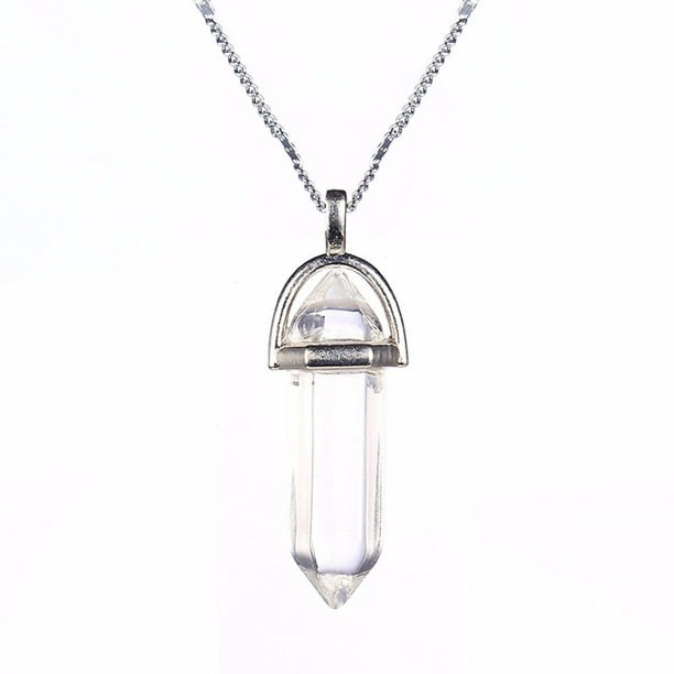 Chain Necklace Natural Stone Healing Gemstone Natural Quartz Crystal Pendant